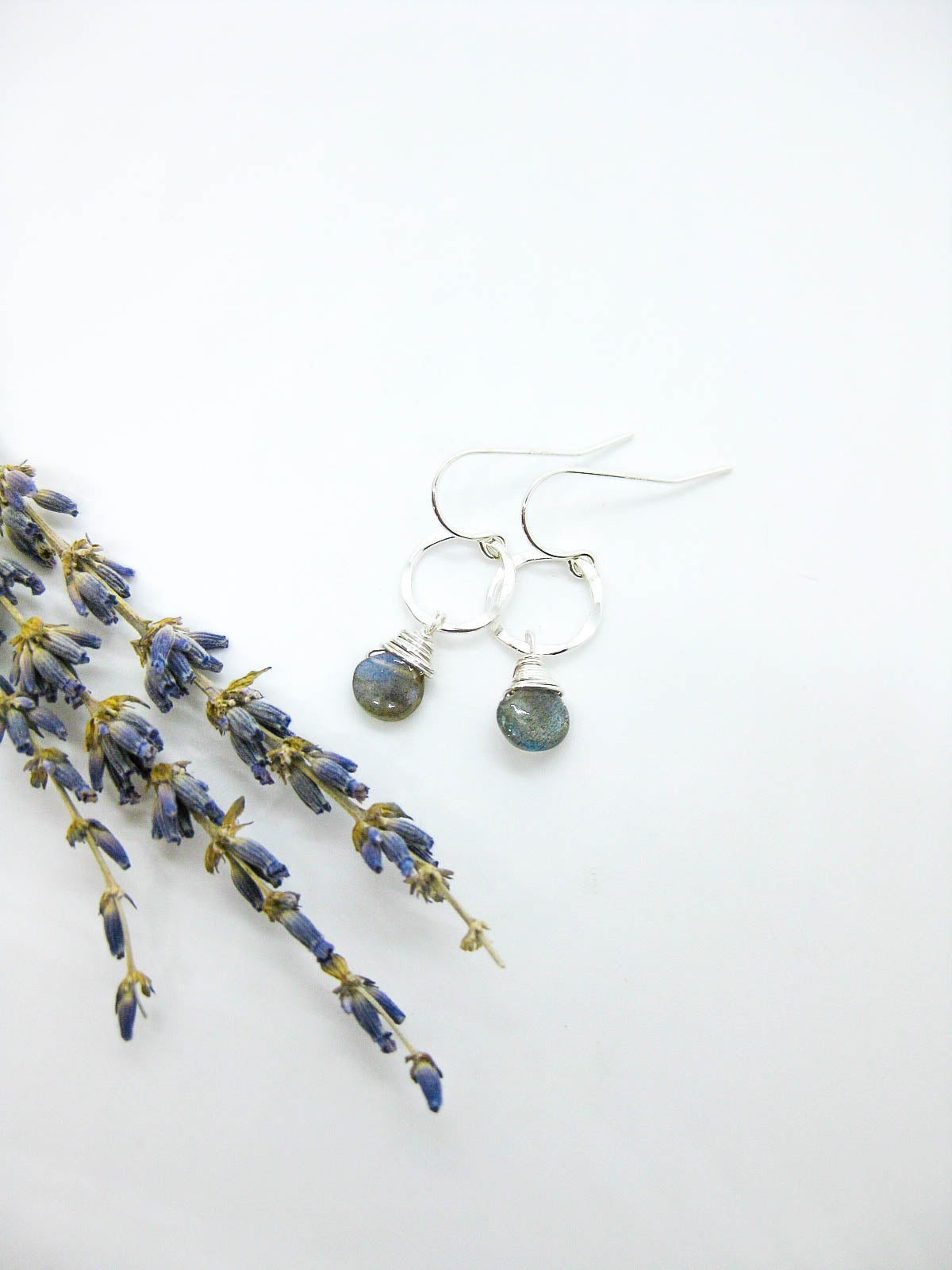 Daisy: Labradorite Earrings - e729