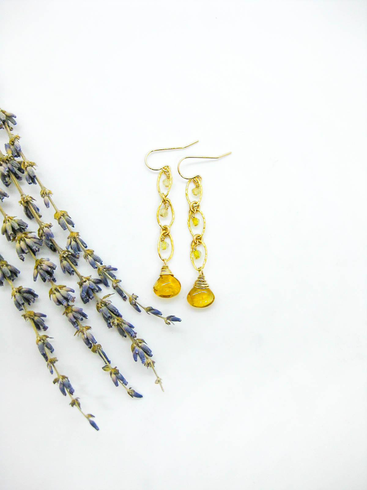 Lilac: Citrine Earrings - e737