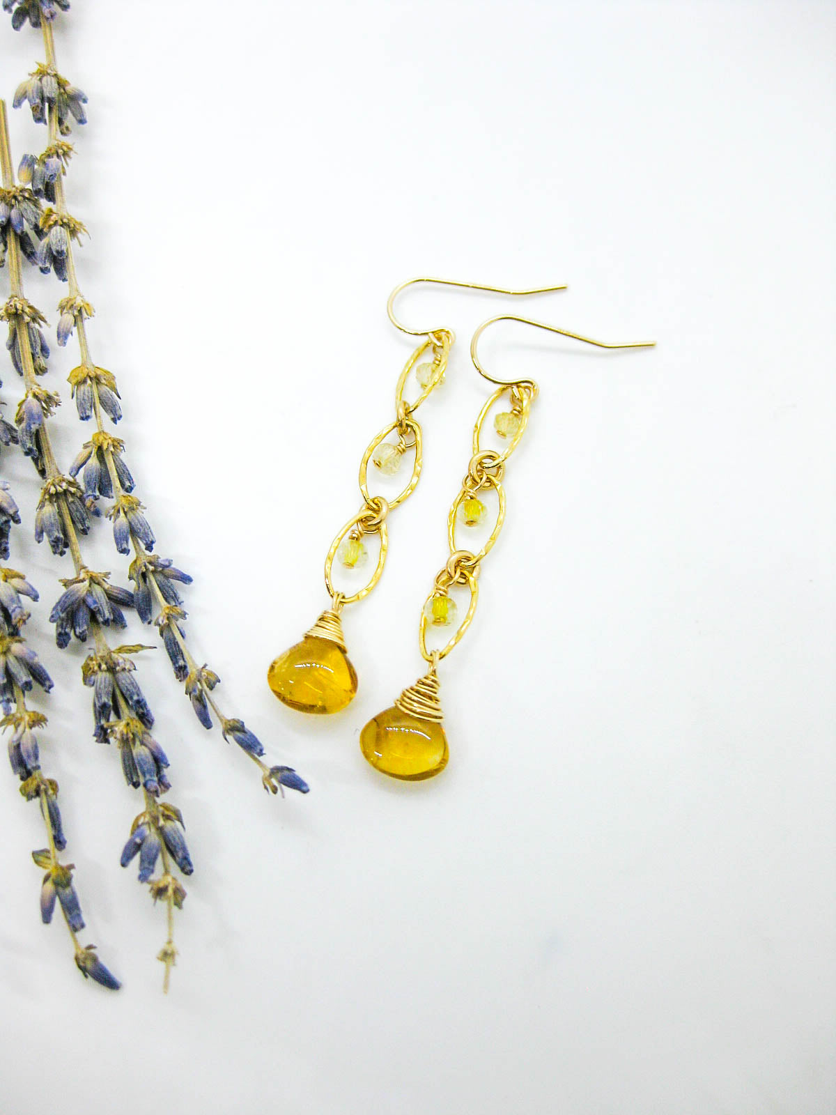 Lilac: Citrine Earrings - e737