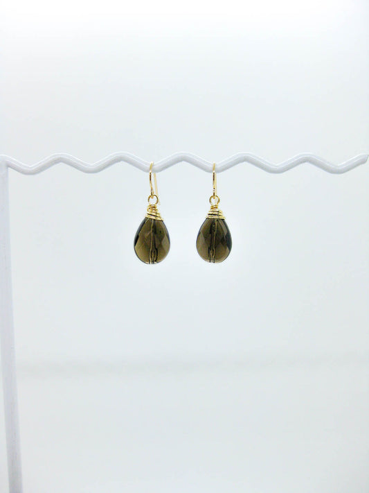 Chamomile: Smoky Quartz Earrings - e741
