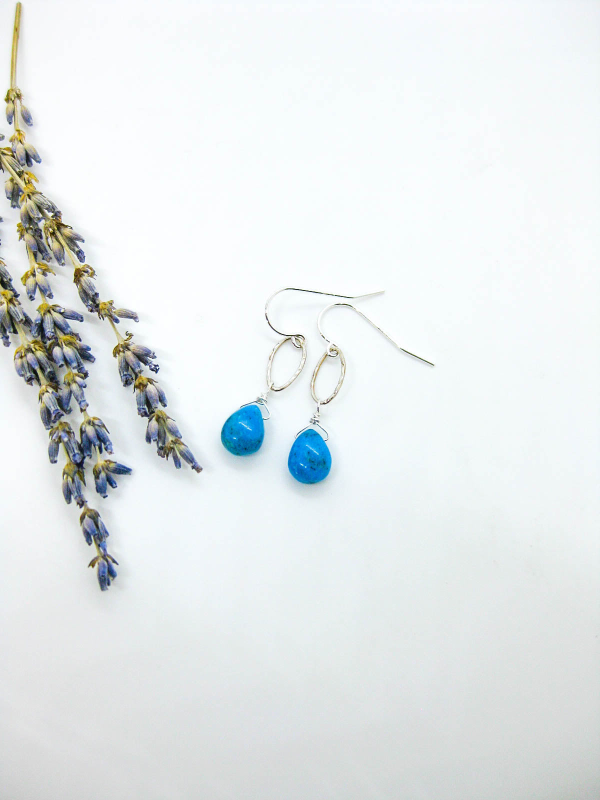 Chrysanthe: Blue Turquoise Earrings