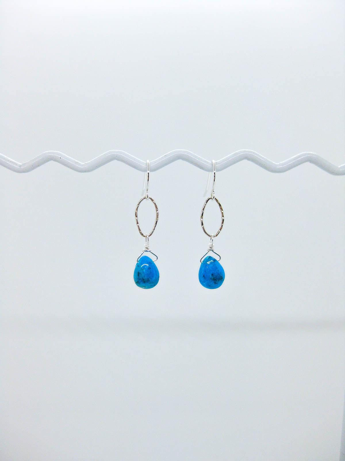 Chrysanthe: Blue Turquoise Earrings - e745