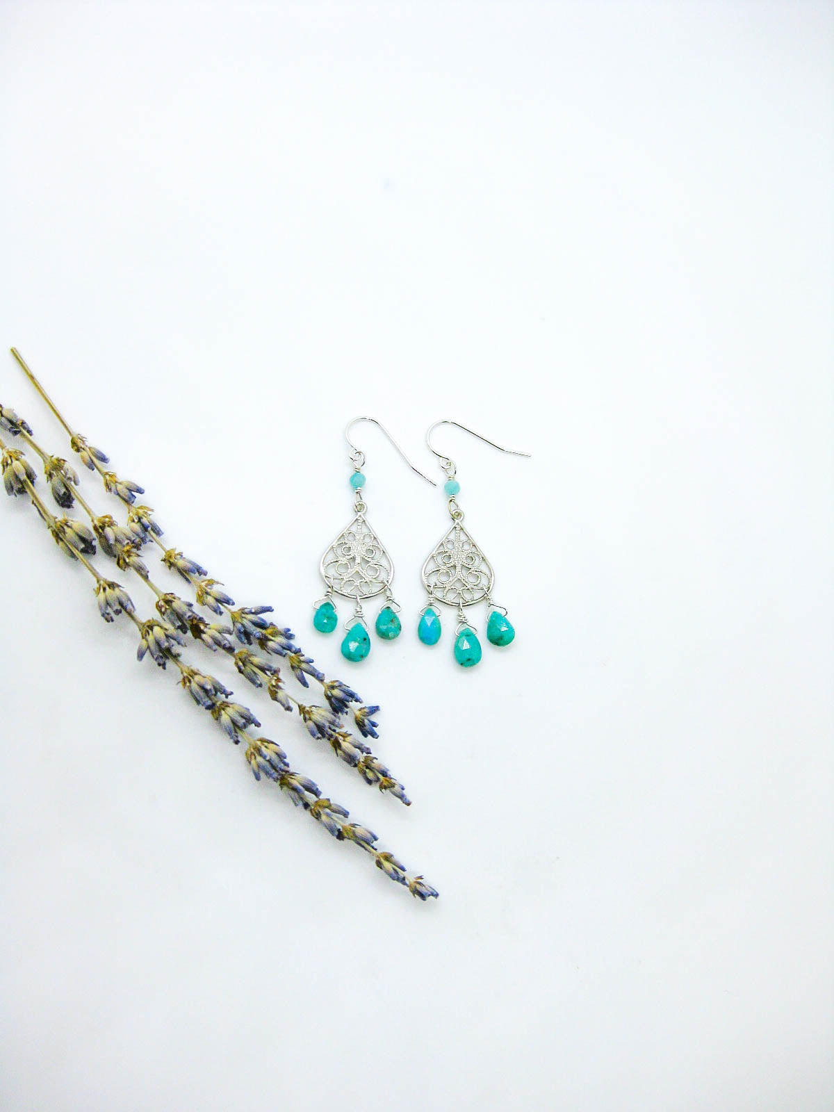 Olive: Turquoise Chandelier - e749