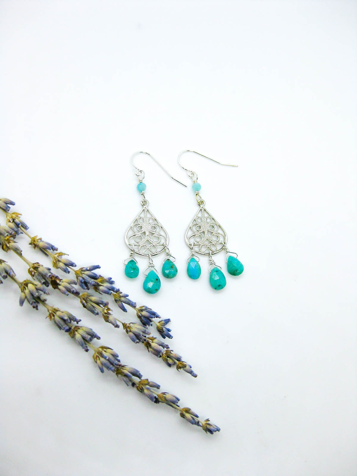 Olive: Turquoise Chandelier - e749