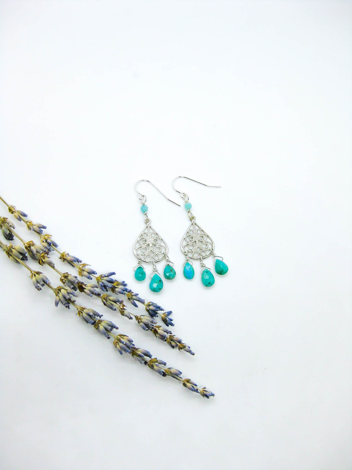 Olive: Turquoise Chandelier - e749