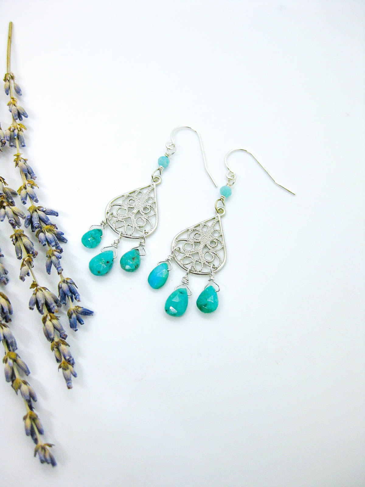 Olive: Turquoise Chandelier - e749