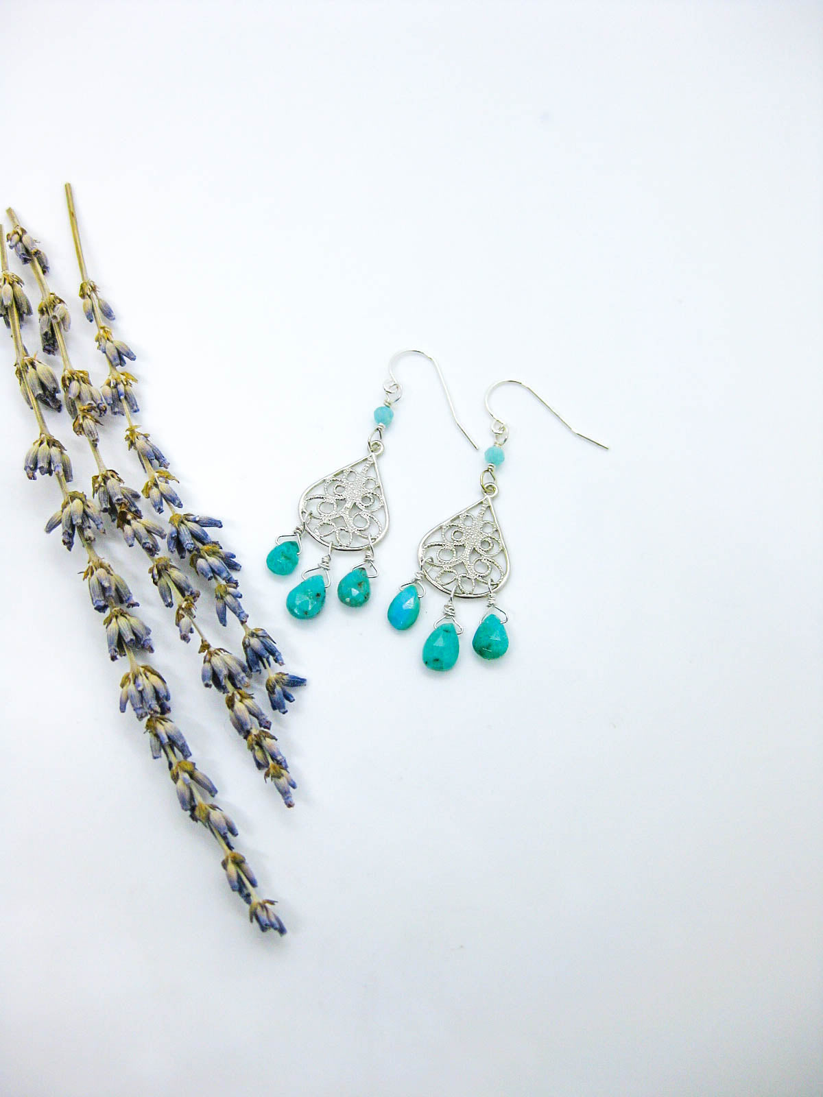 Olive: Turquoise Chandelier - e749