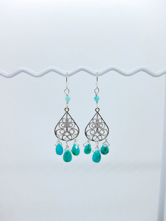 Olive: Turquoise Chandelier - e749