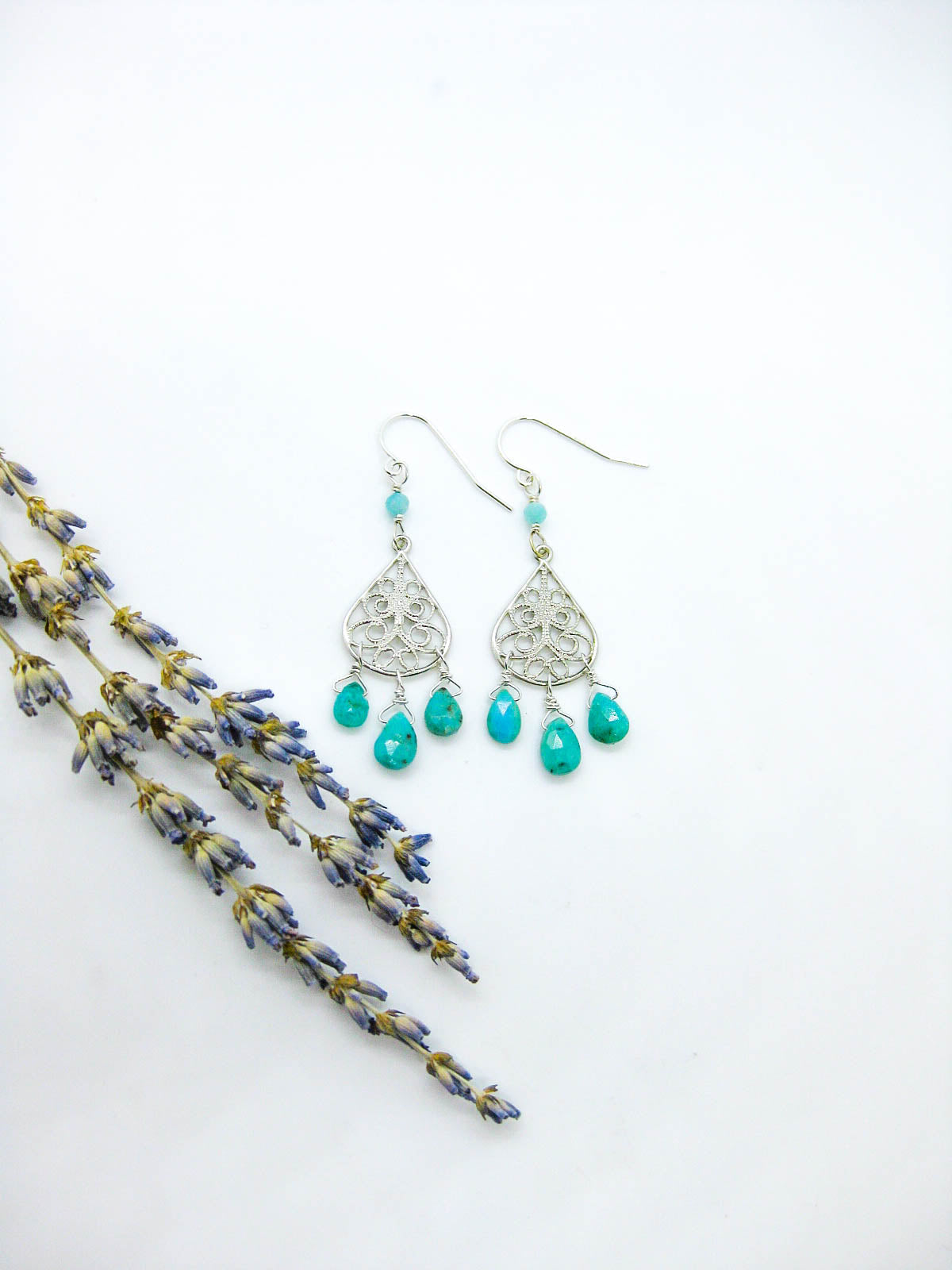 Olive: Turquoise Chandelier - e749