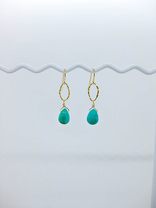 Chrysanthe: Turquoise Earrings - e751