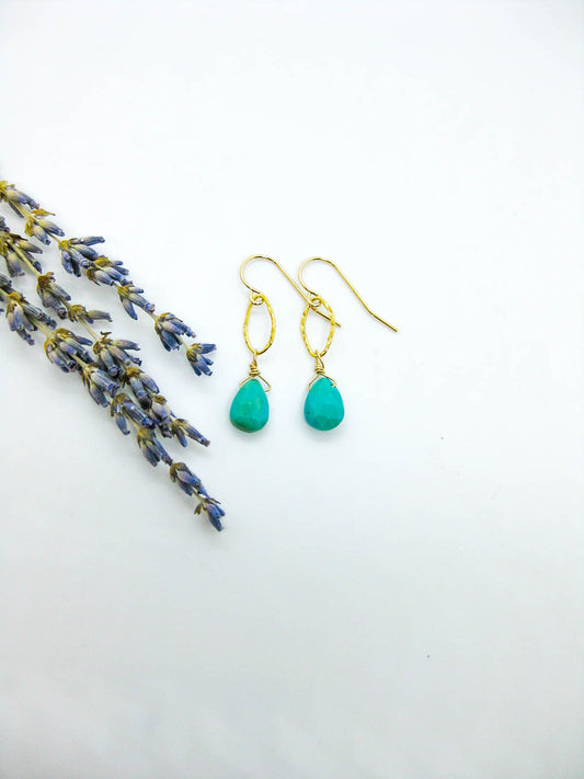 Chrysanthe: Amazonite Earrings - e751