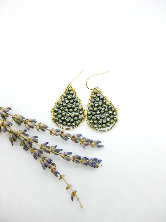 Byrony: Pyrite Earrings - e801