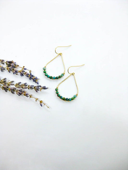 Bluebell: Green Turquoise Earrings - e803
