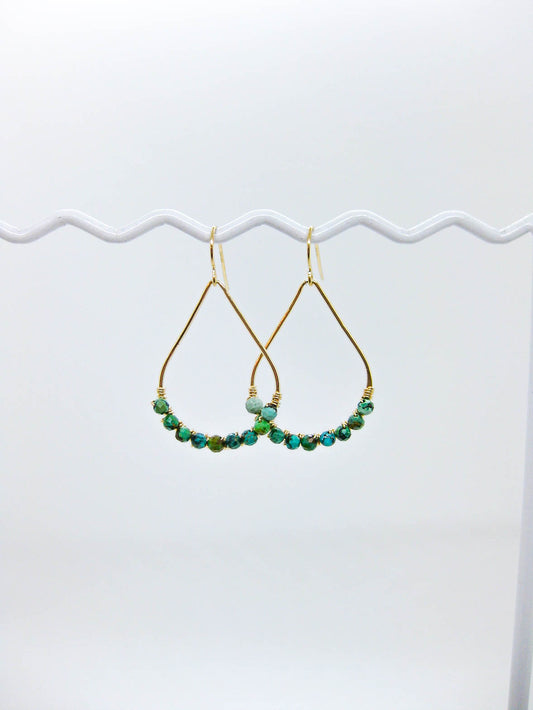 Bluebell: Green Turquoise Earrings - e803