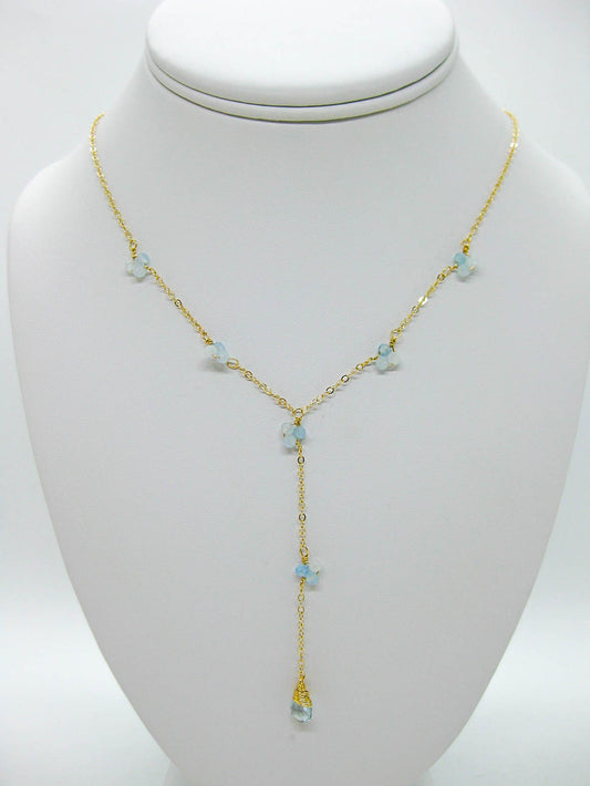 Hyacinth: Aquamarine Drop Necklace