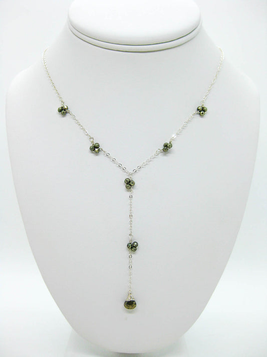 Hyacinth: Pyrite Drop Necklace