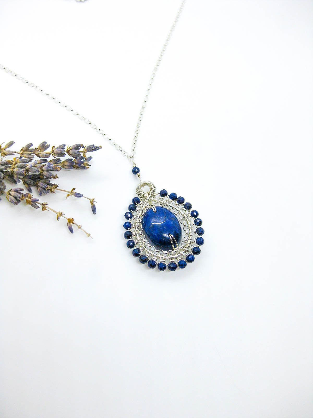 Alyssa: Lapis Necklace - n586b-oak
