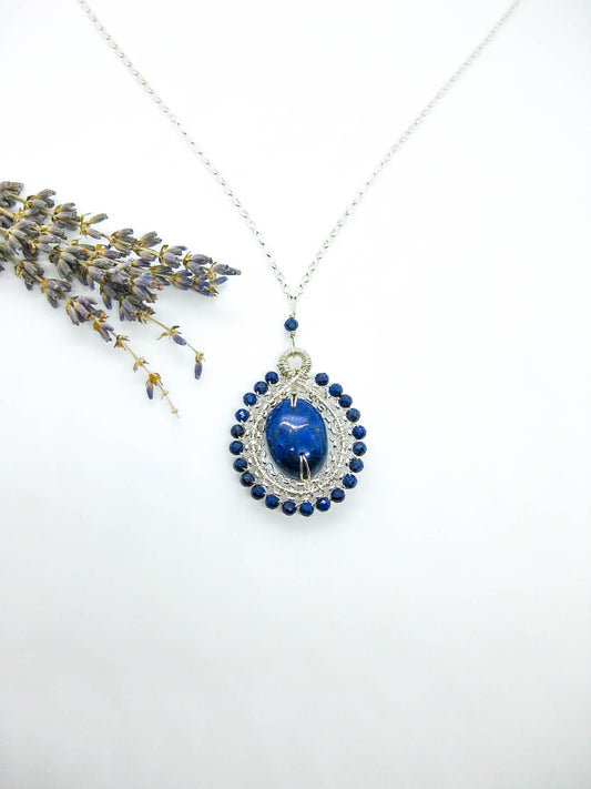 Alyssa: Lapis Necklace - n586b-oak