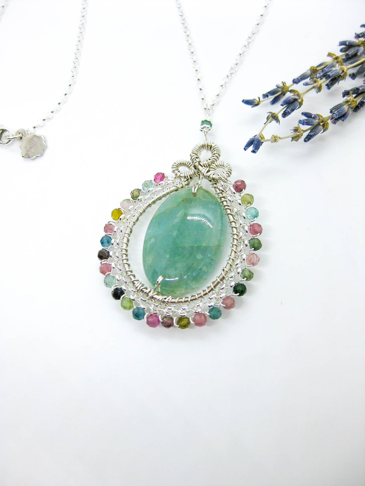 Alyssa: Aquamarine Long Necklace - n589oak