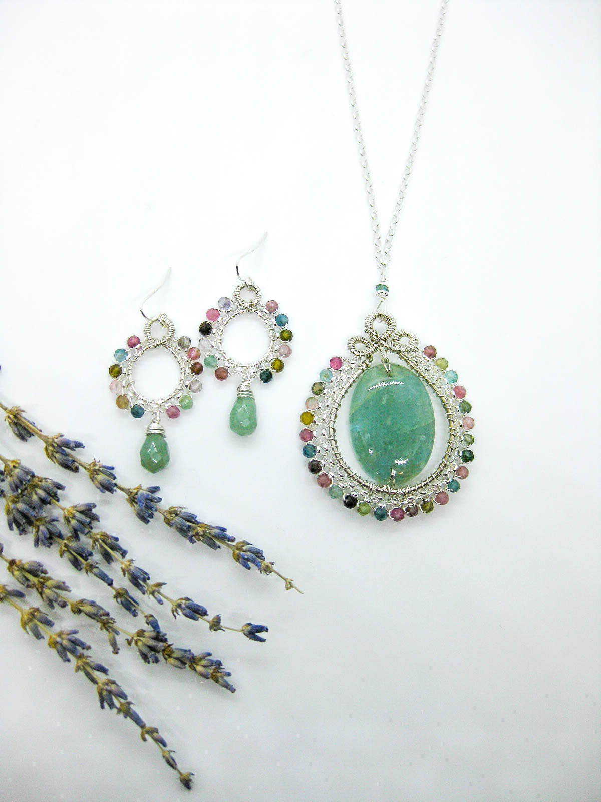 Belladonna: Tourmaline Chandelier Earrings - e696