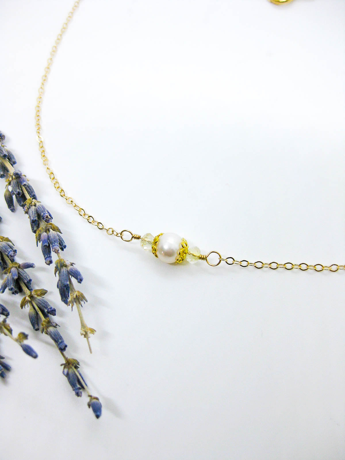 Heather: Citrine Pearl Choker - n593