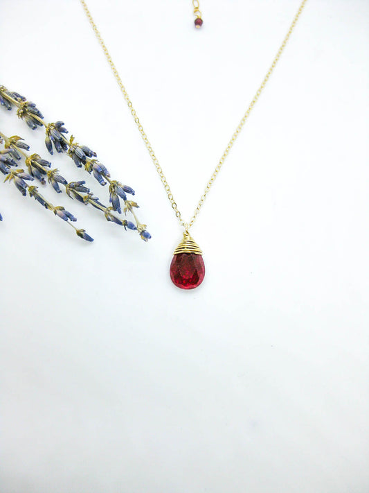 Poppy: Ruby Necklace - n613