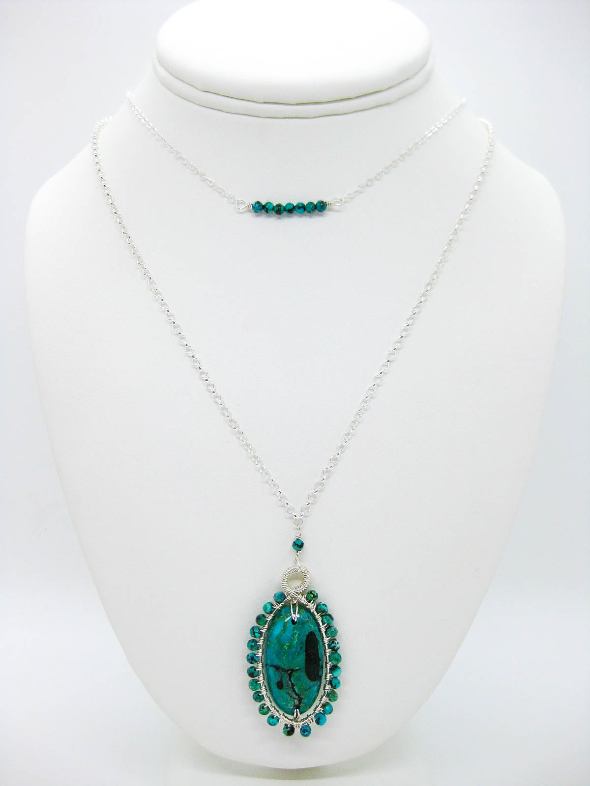 Violet: Green Turquoise Choker - n624