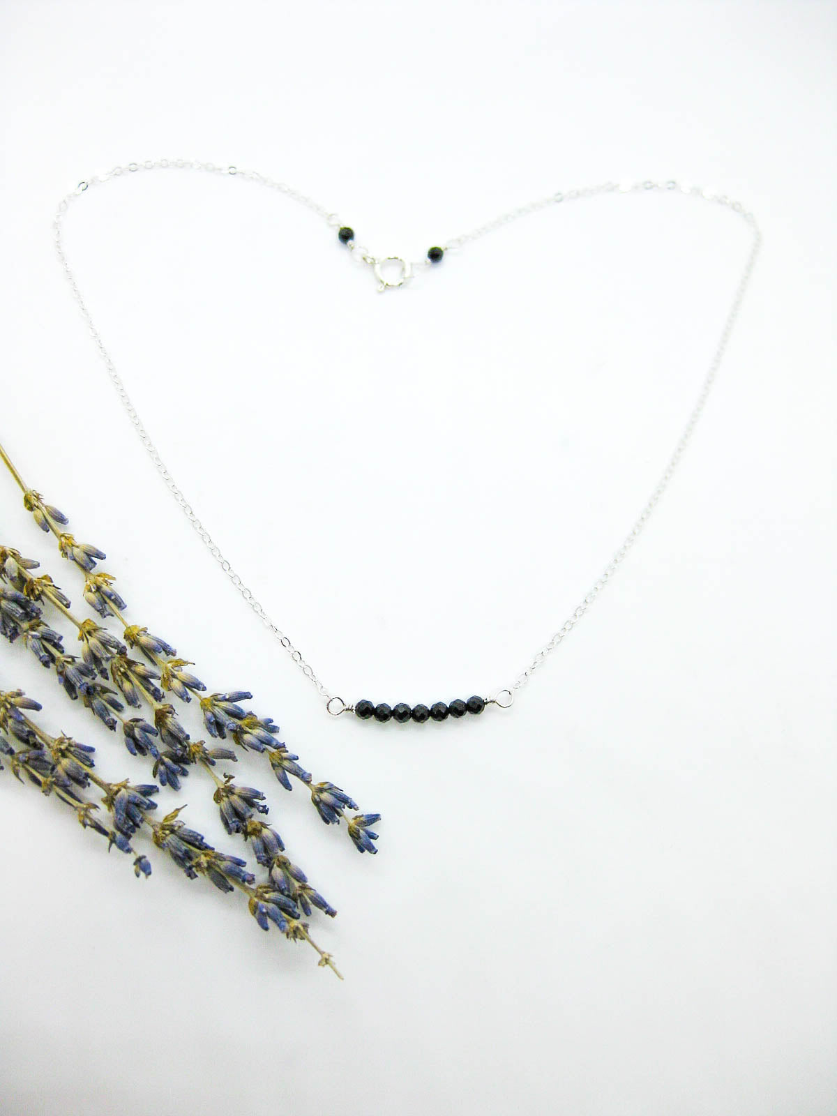 Violet: Black Spinel Choker - n635