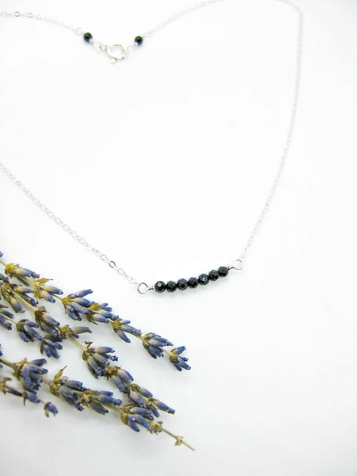 Violet: Black Spinel Choker - n635