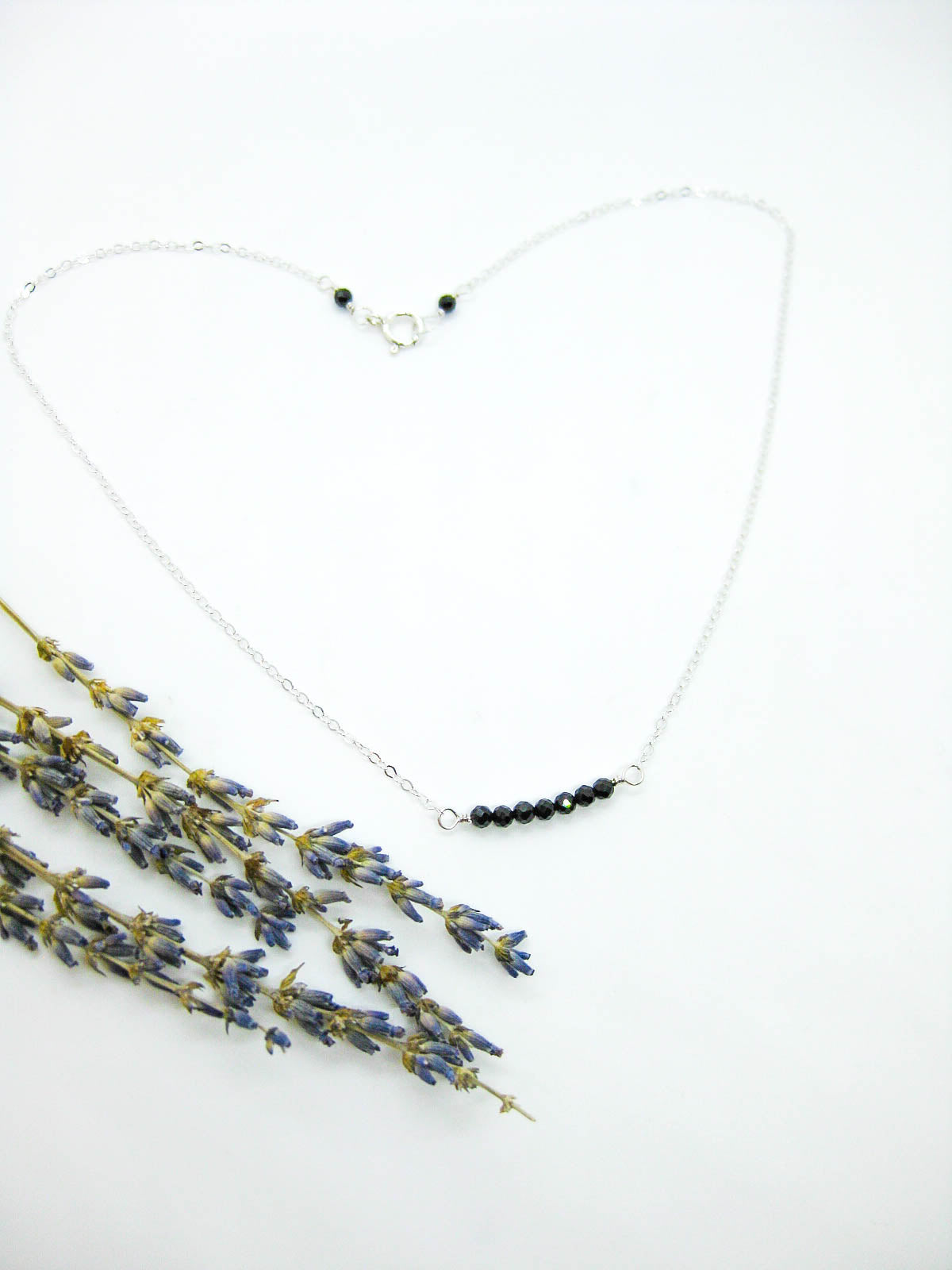 Violet: Black Spinel Choker - n635