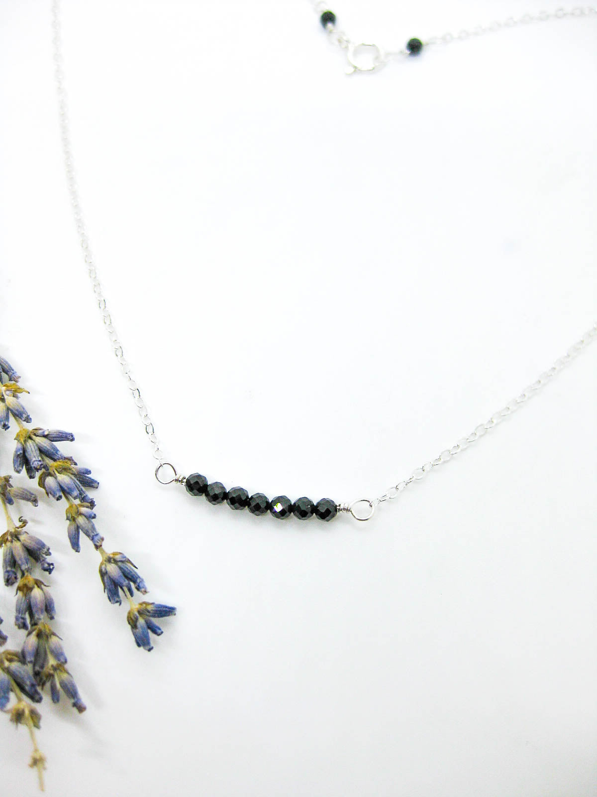 Violet: Black Spinel Choker - n635