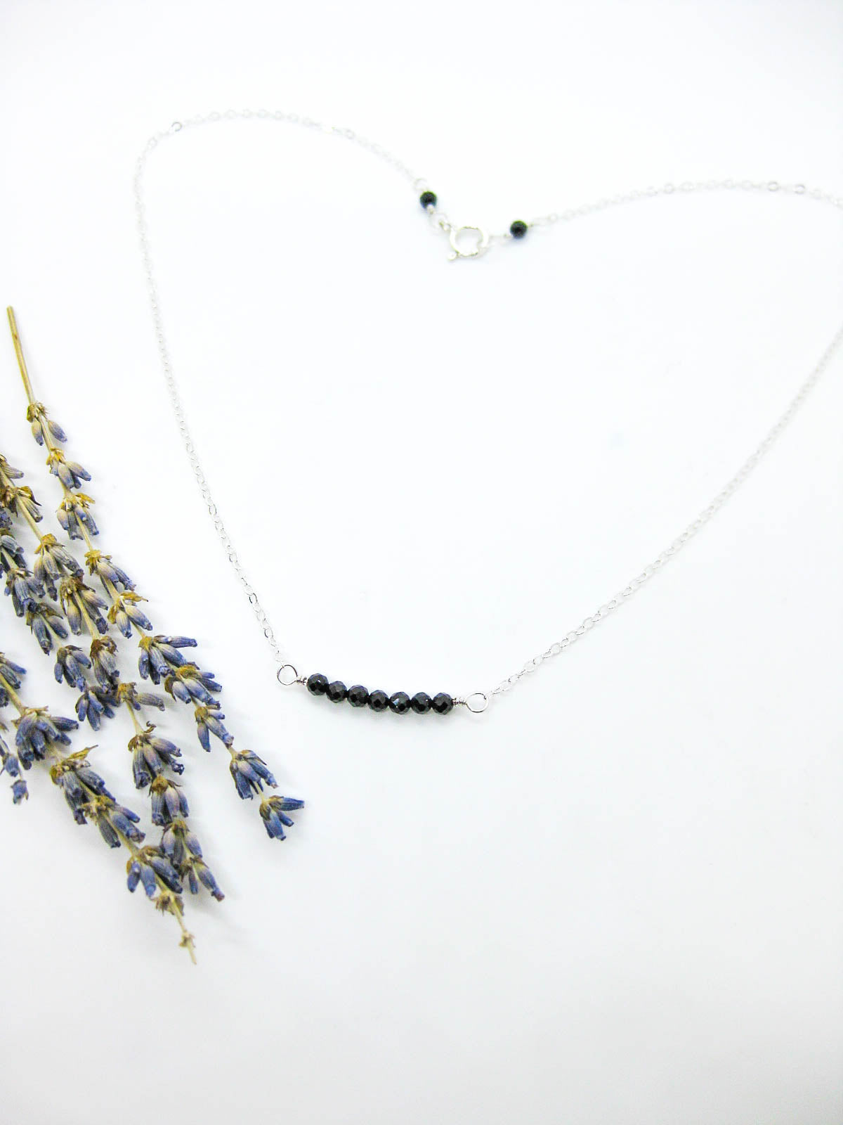 Violet: Black Spinel Choker - n635