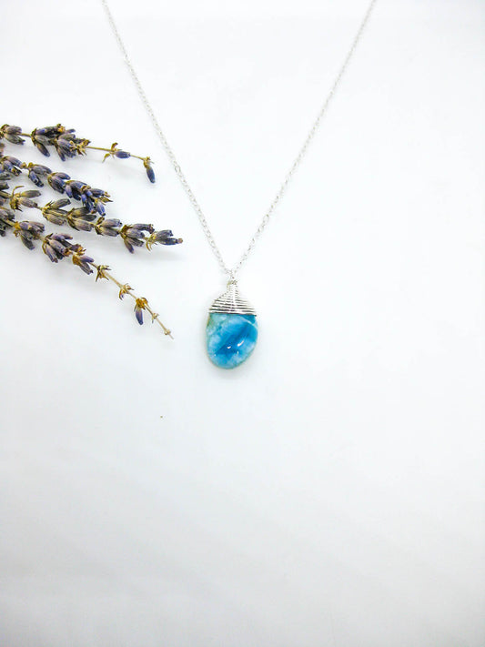 Bella: Larimar Necklace - n653-oak