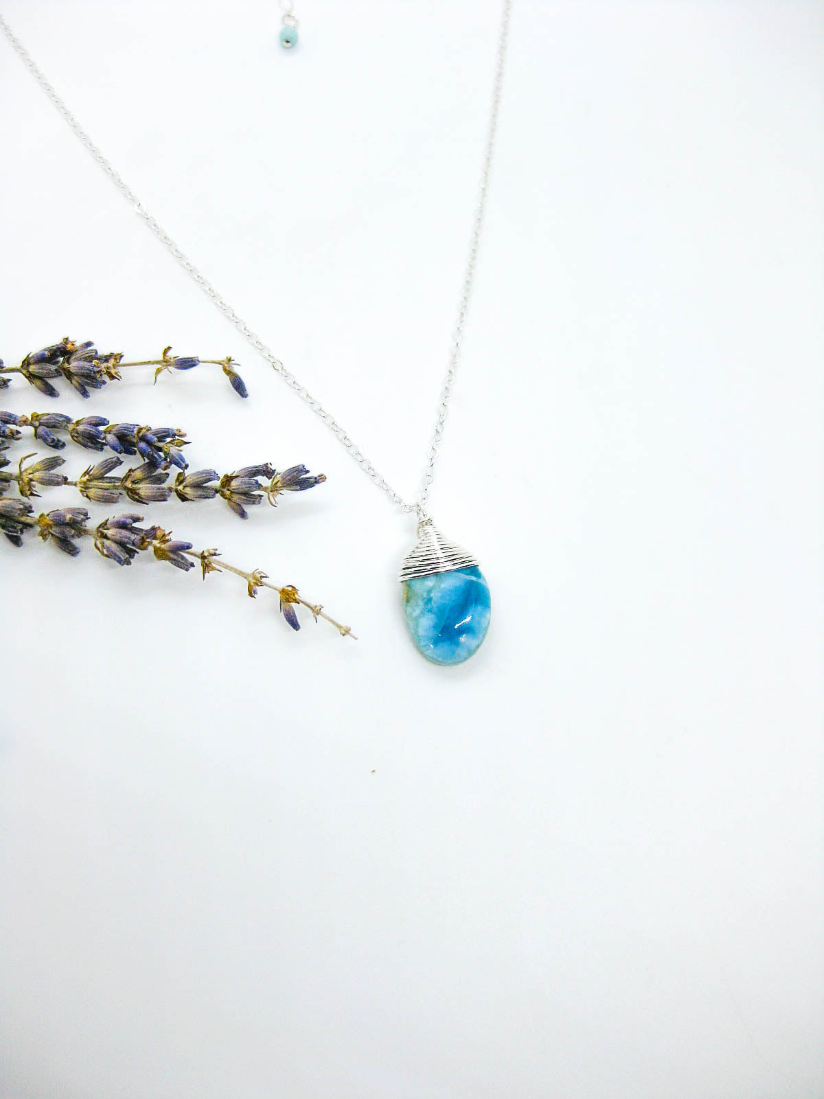 Bella: Larimar Necklace - n653-oak