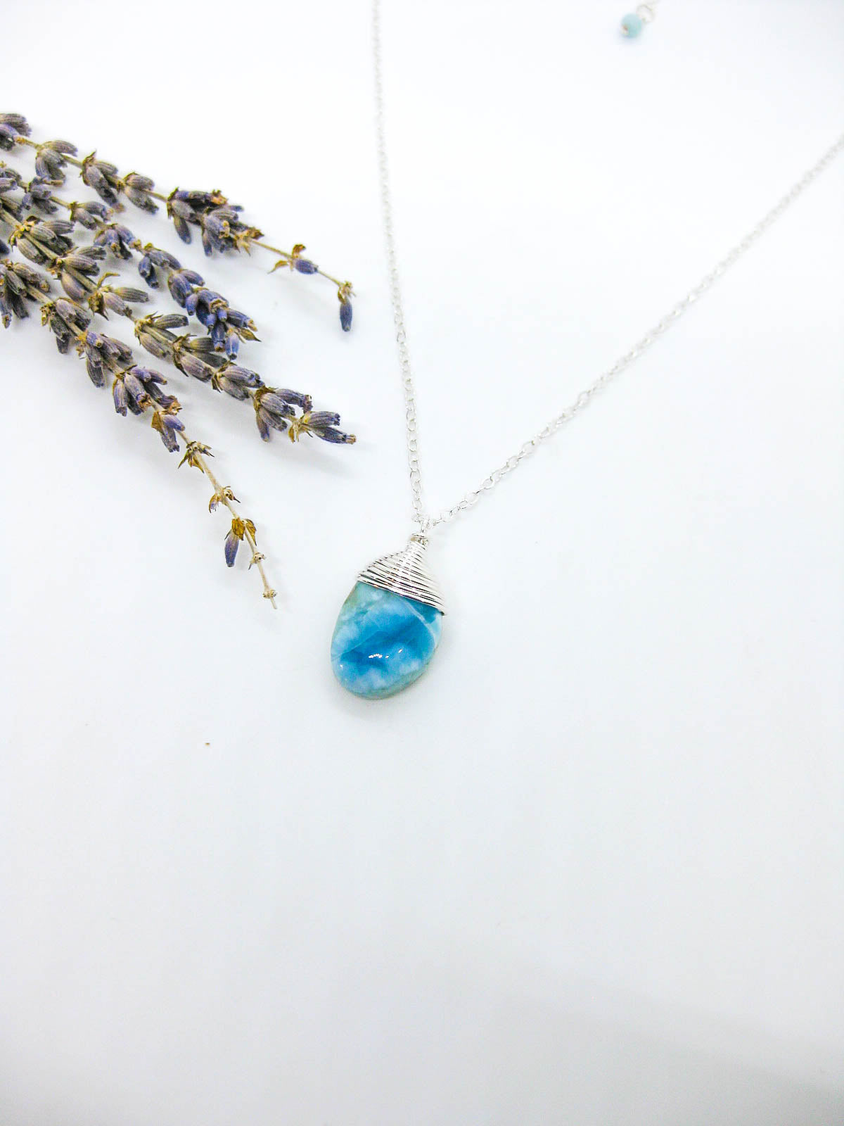 Bella: Larimar Necklace - n653-oak