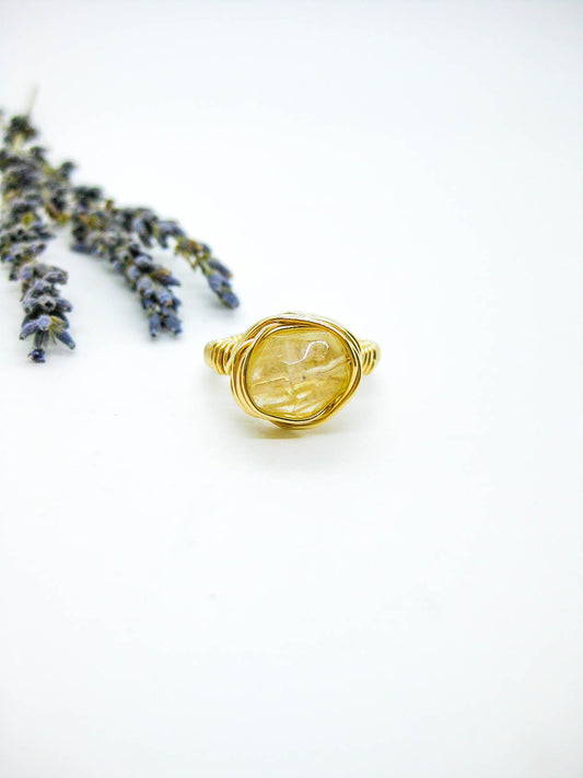 Calla : Citrine Ring - r53