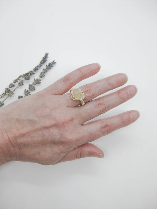 Calla : Citrine Ring - r53