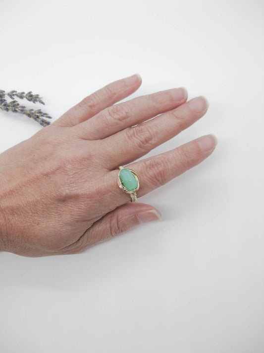 Calla : Chrysoprase Ring - r61