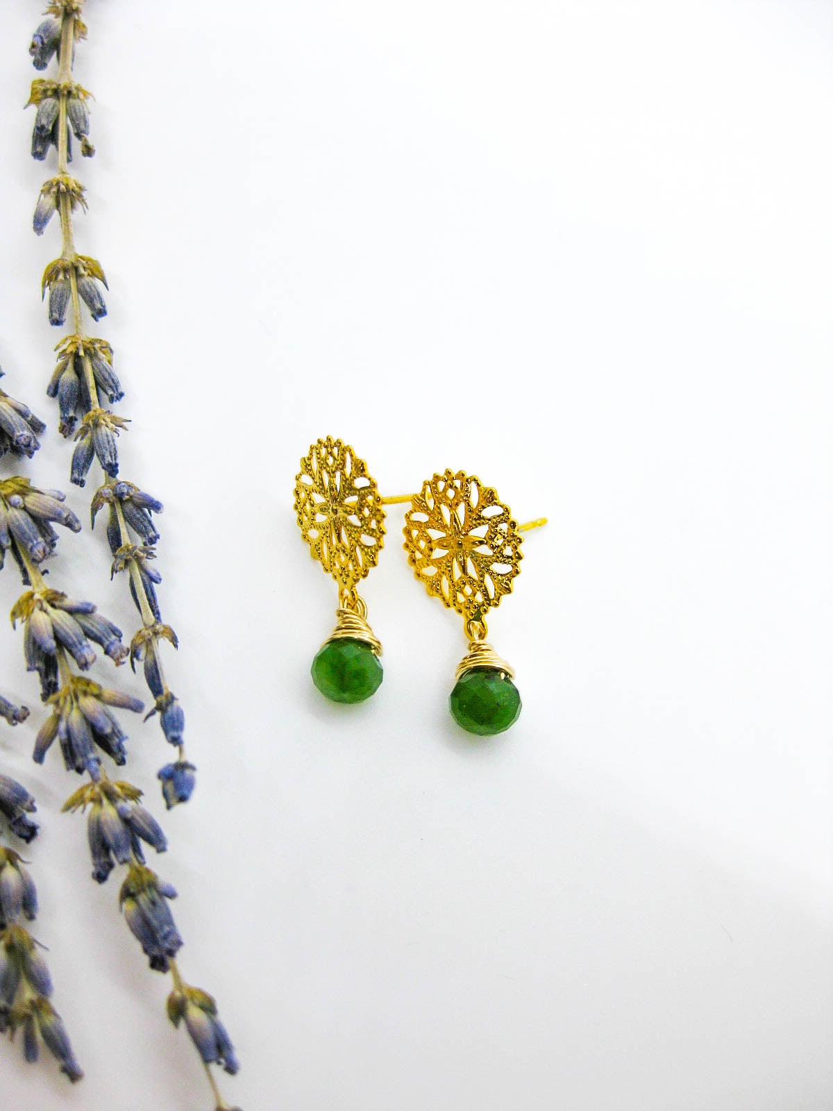 Jonquil: Jade Earrings - e637