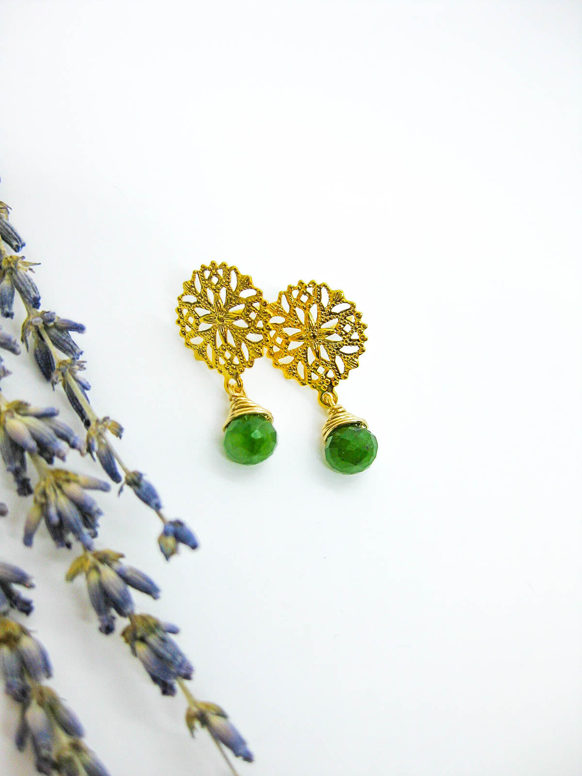 Jonquil: Jade Earrings - e637