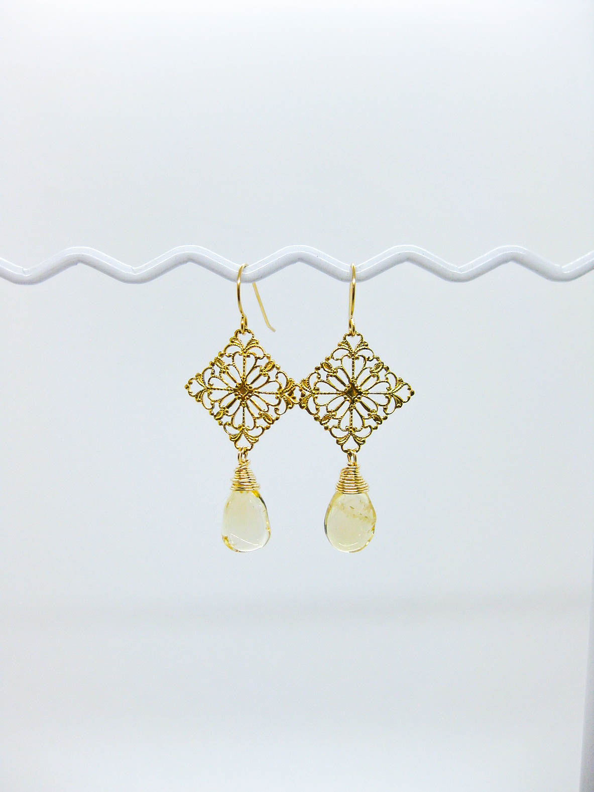 Lotus: Citrine Earrings - e646