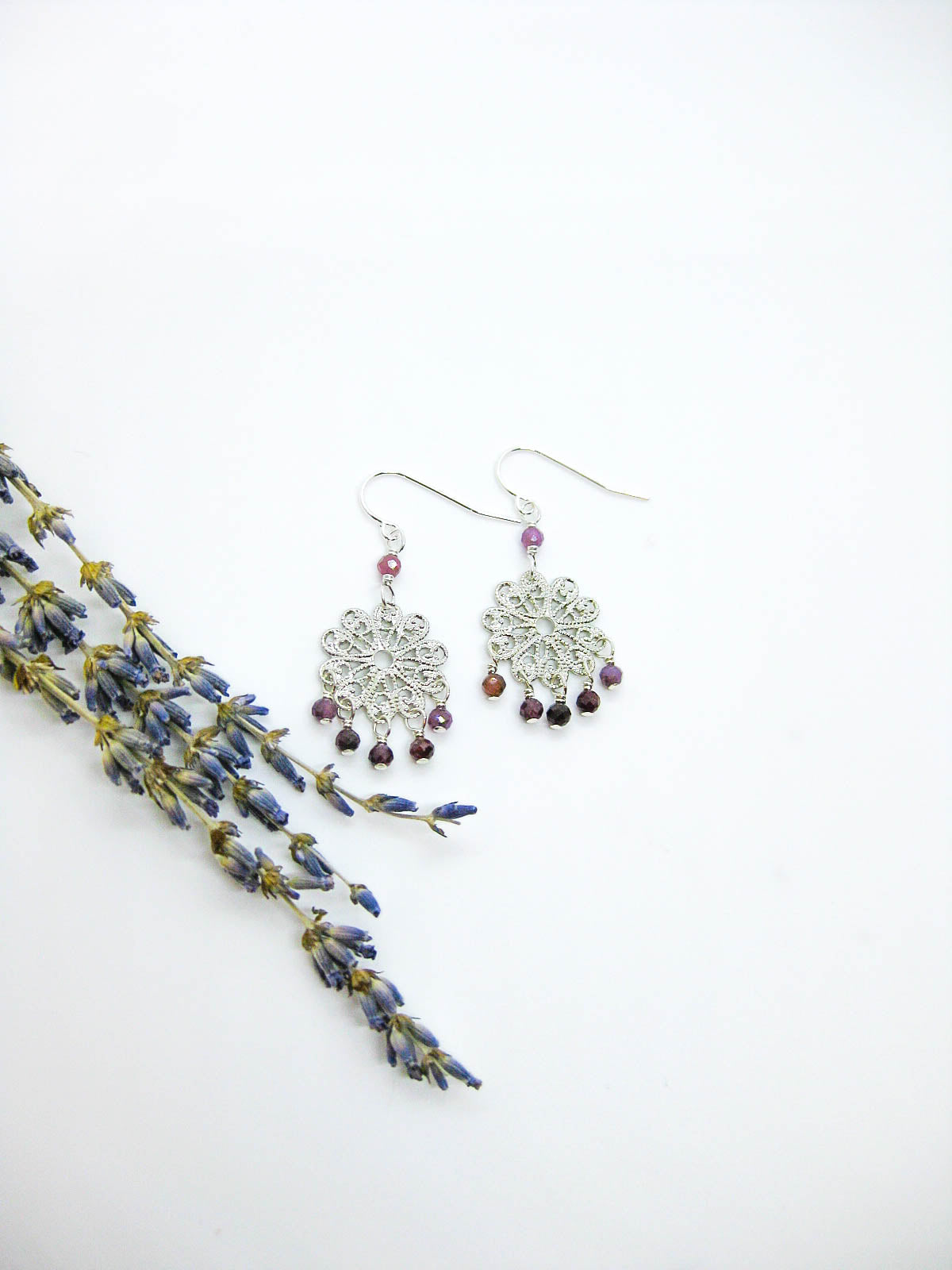 Willow: Ruby Earrings - e654