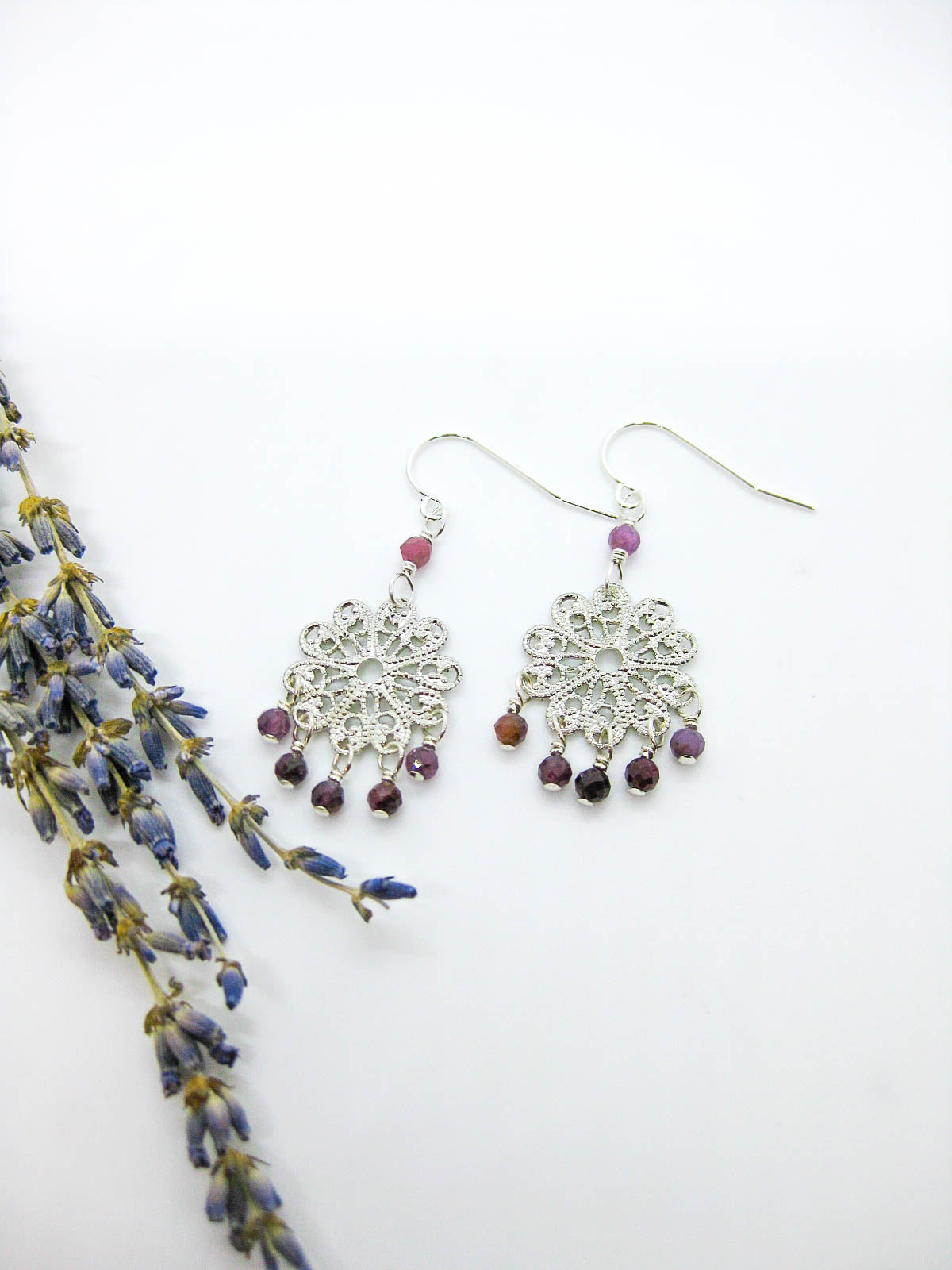 Willow: Ruby Earrings - e654