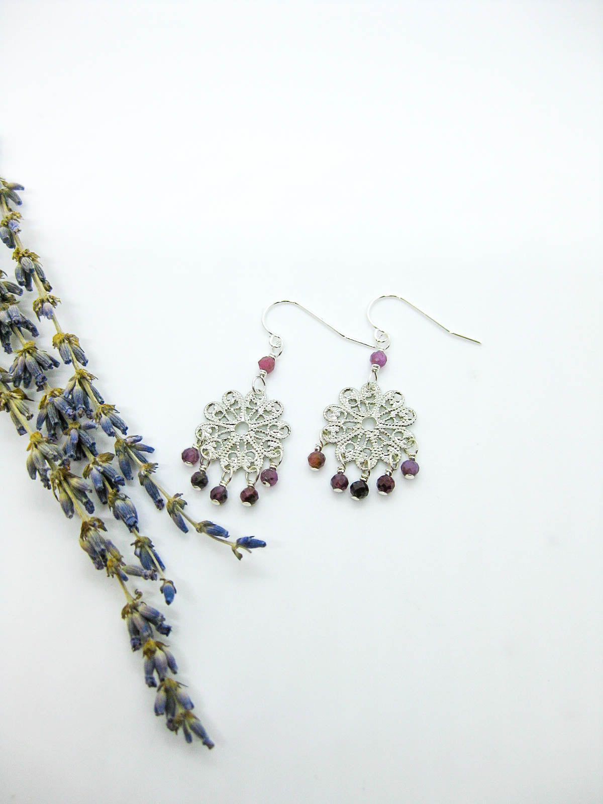 Willow: Ruby Earrings - e654