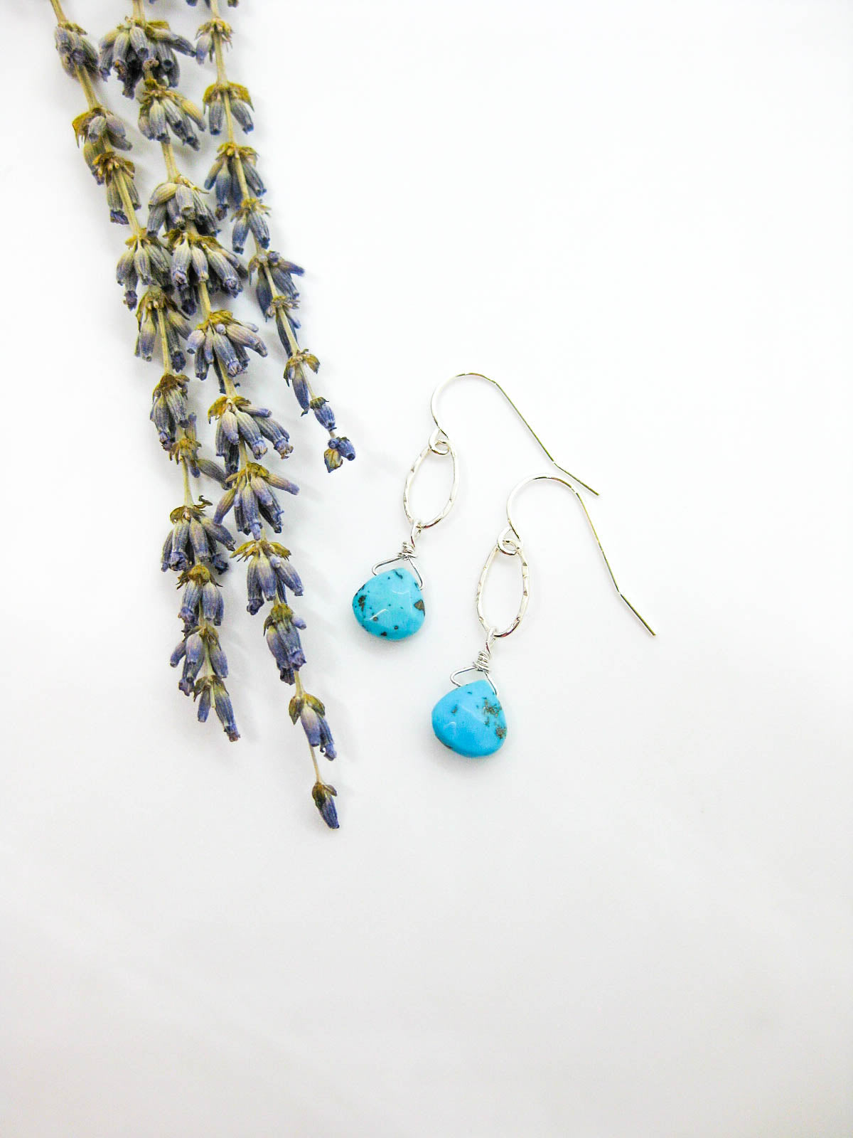 Chrysanthe: Turquoise Earrings - e659