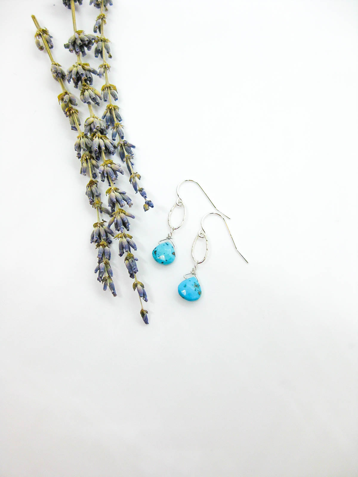 Chrysanthe: Turquoise Earrings - e659