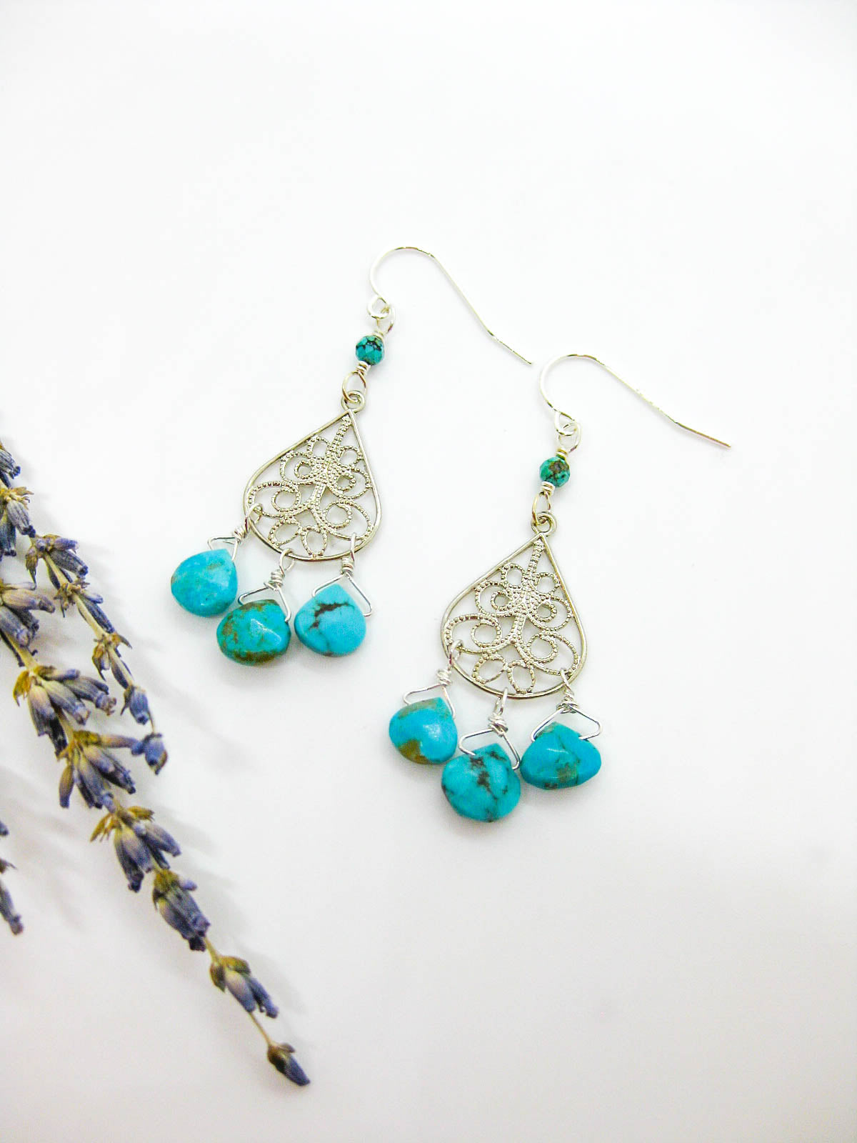 Olive: Turquoise Chandelier - e662