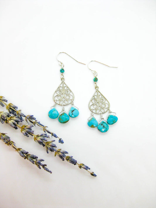 Olive: Turquoise Chandelier - e662