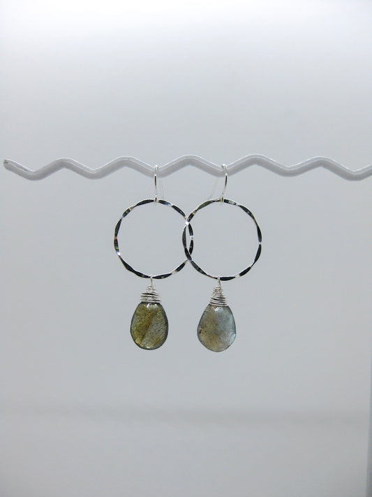 Iris: Labradorite Earrings - e582