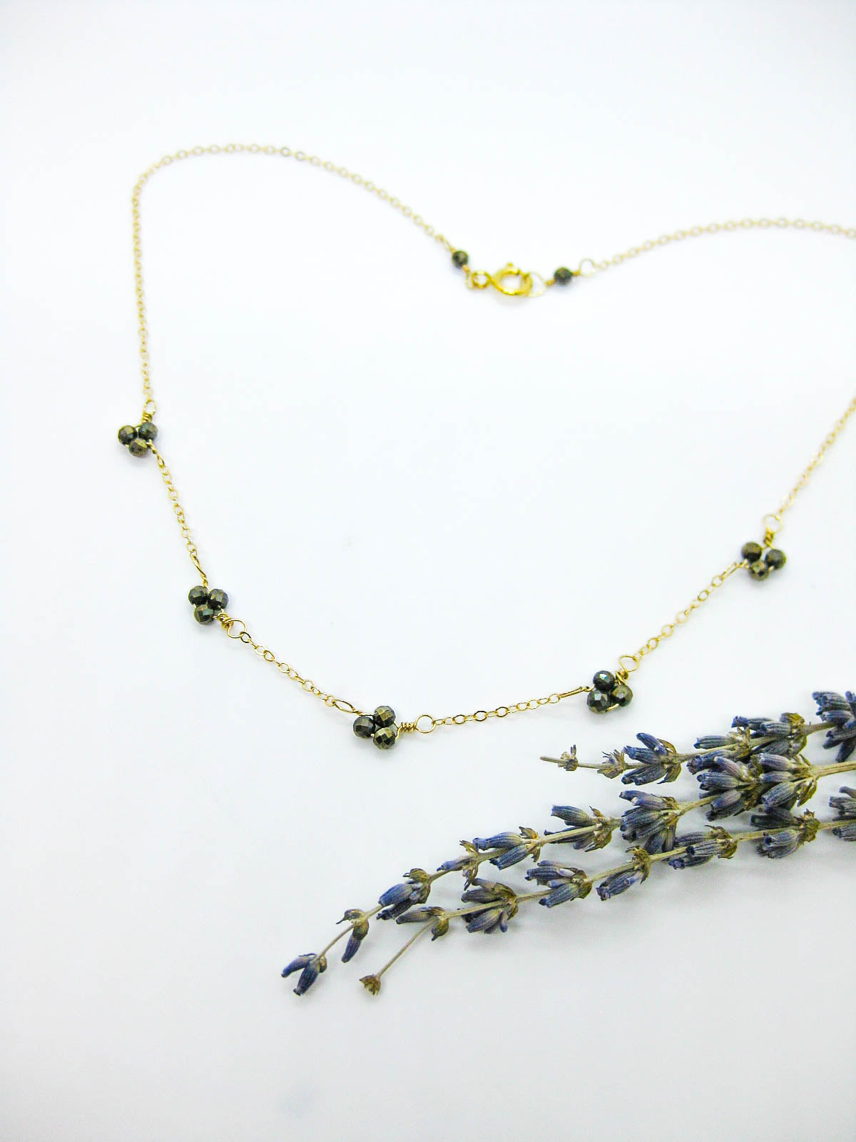 Hyacinth: Pyrite Choker - n546
